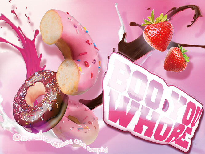 美味甜甜圈美食甜品时尚可爱粉色促销推广海报