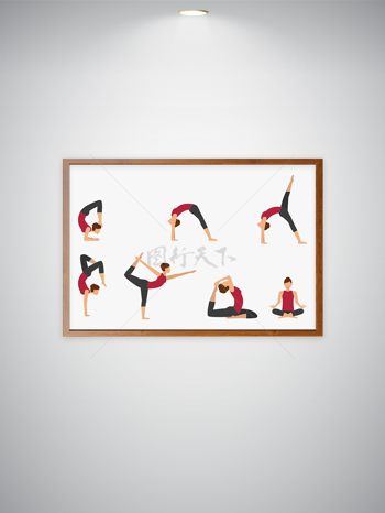 卡通瑜伽健身教练女人矢量素材