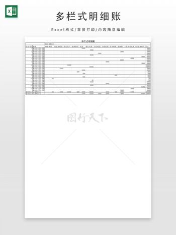 多栏式明细账
